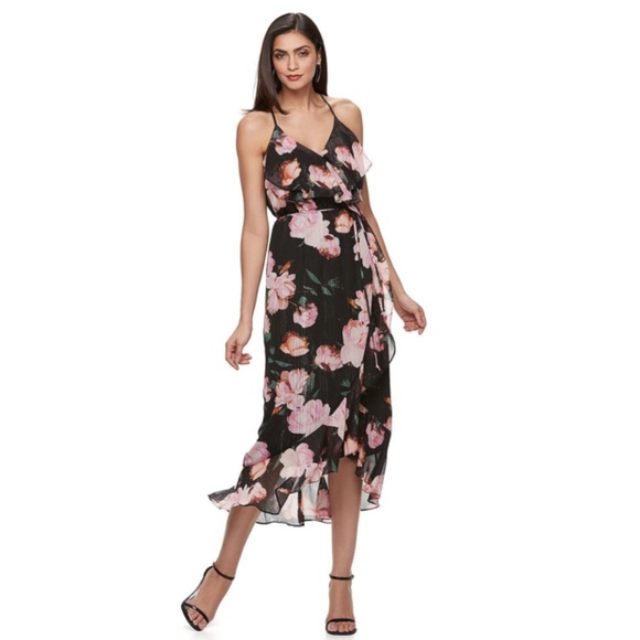 Jennifer Lopez Dresses & Skirts - Jennifer Lopez Black and Floral Maxi Dress